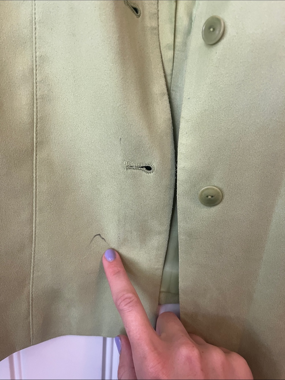 Talbots Light Green Tailored Button-Front Jacket - Picture 5 of 10
